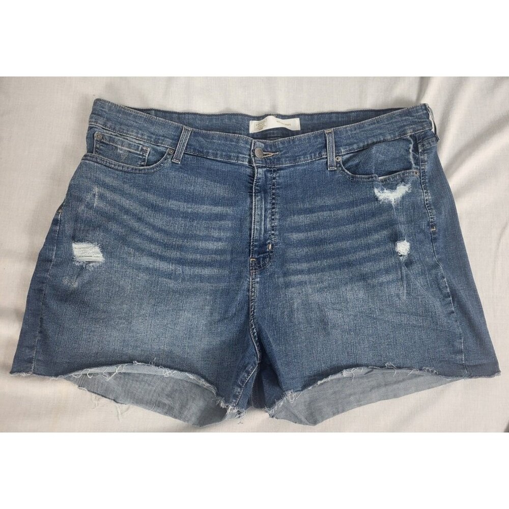 Levi's Strauss High-Rise Denim Shorts Distressed 22W Womens Levis Stretchy